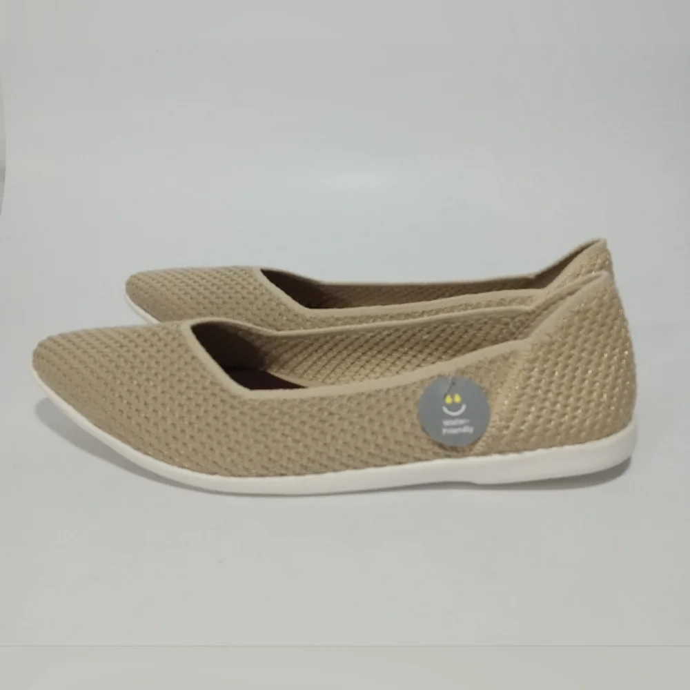COLE HAAN Women's Springfeel Stitchlte Ballet Flats Skimmer Shoe Beige Size 5.5
